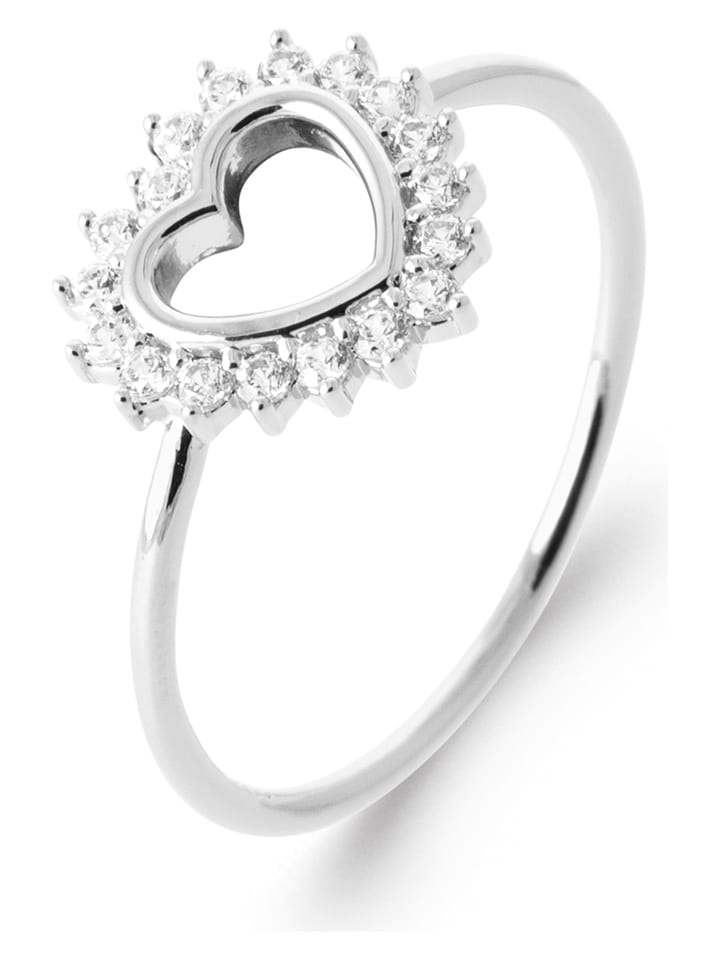 L'Atélier Précieux Srebrny pierścionek z cyrkoniami rozmiar: 54