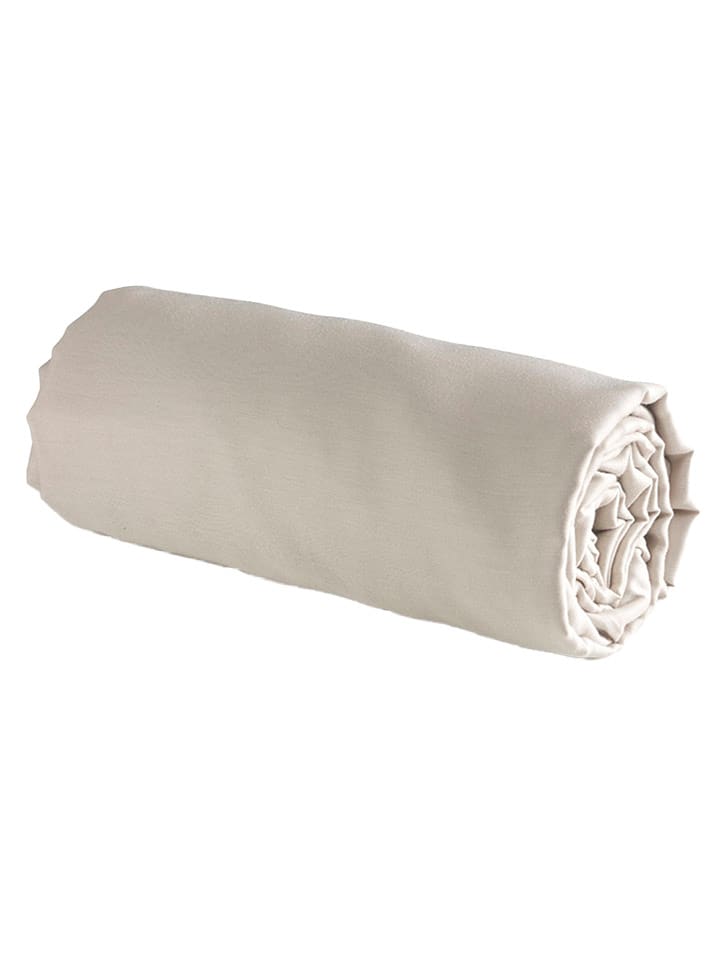 maison héritage PARIS Satynowe prześcieradło w kolorze beżowym na gumce rozmiar: 160x200 cm