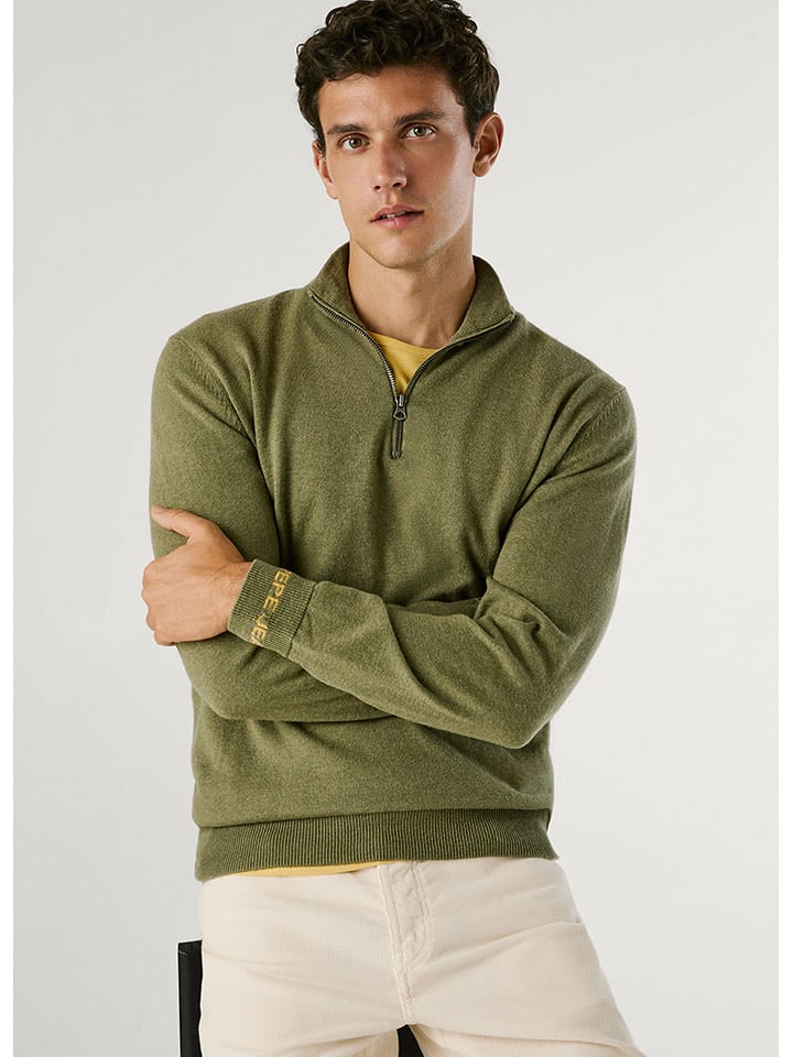 Pepe Jeans Sweter "Andre" w kolorze khaki rozmiar: M