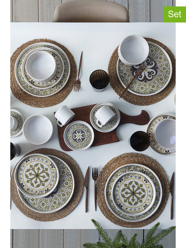 Hermia 26-częściowy zestaw w kolorze biało-oliwkowym rozmiar: onesize