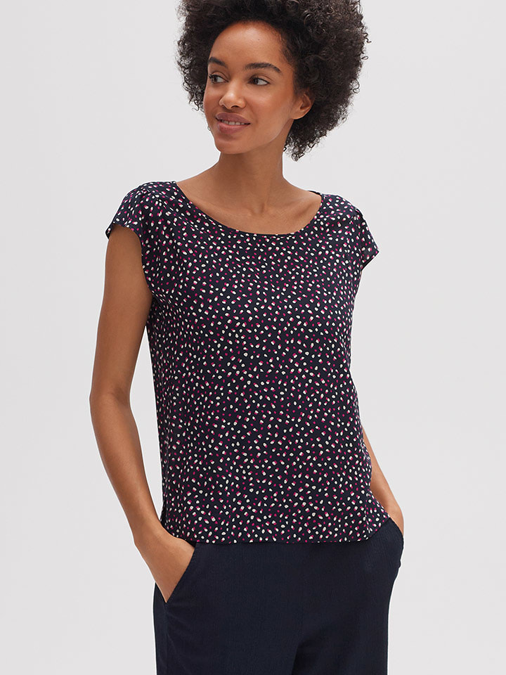 OPUS Bluzka "Fannie" w kolorze czarnym ze wzorem rozmiar: 42