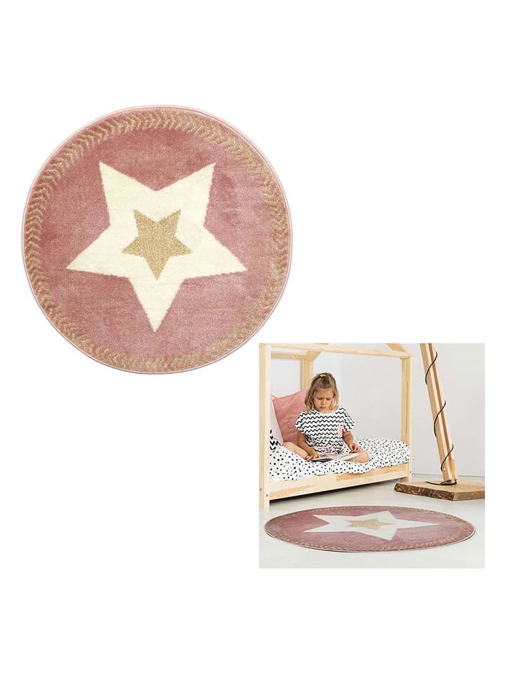 The Home Deco Kids Dywan w kolorze jasnoróżowym - Ø 80 cm rozmiar: onesize