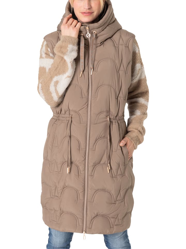 Timezone Kamizelka pikowana w kolorze beżowym rozmiar: S