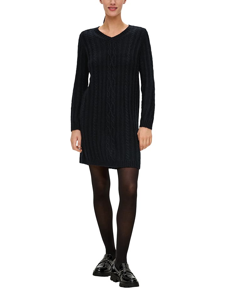 s.Oliver Sukienka dzianinowa w kolorze czarnym rozmiar: M