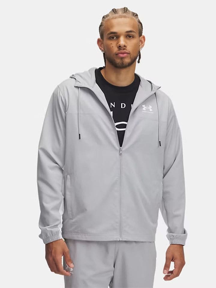 Under Armour Kurtka przeciwwiatrowa "Rival" w kolorze jasnoszarym rozmiar: XXL