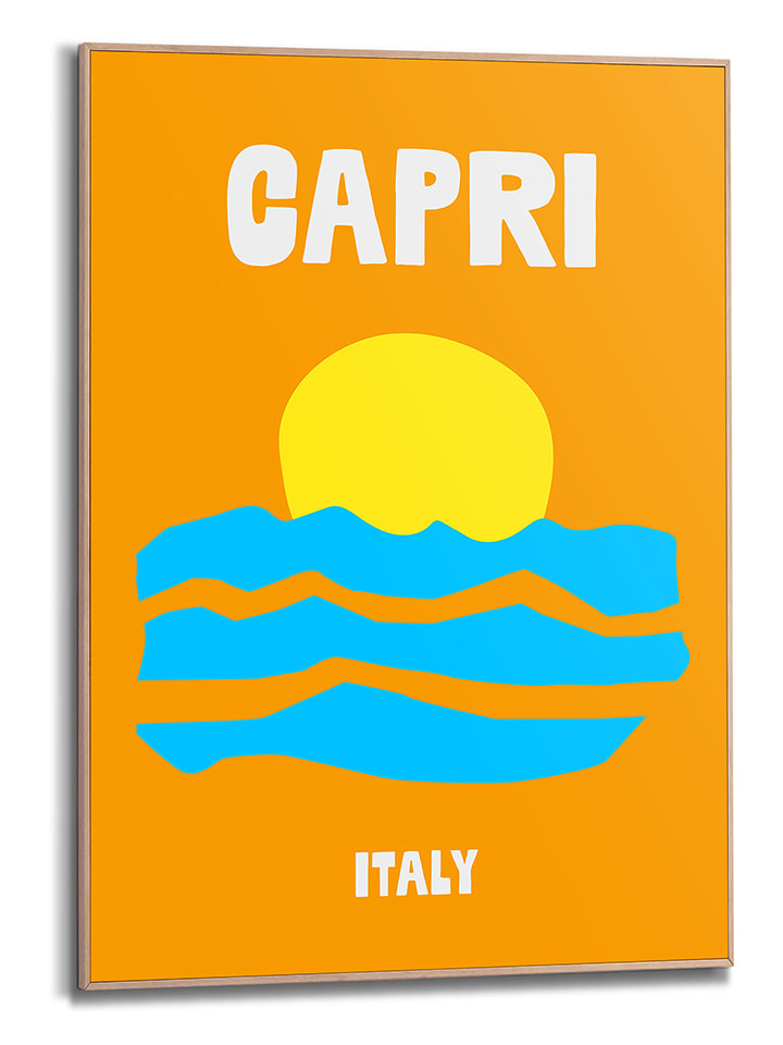 Orangewallz Druk artystyczny "Destination Capri" w ramce rozmiar: 50x70 cm