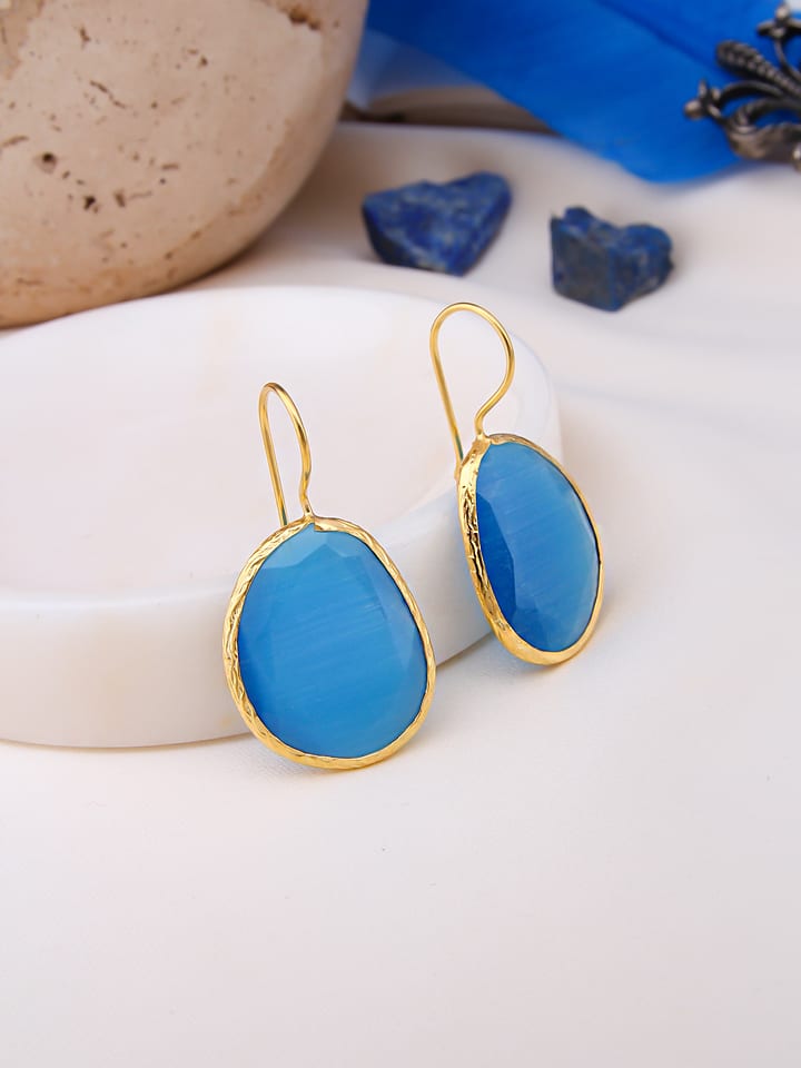 Pierres delicates Pozłacane kolczyki z kocim okiem rozmiar: onesize