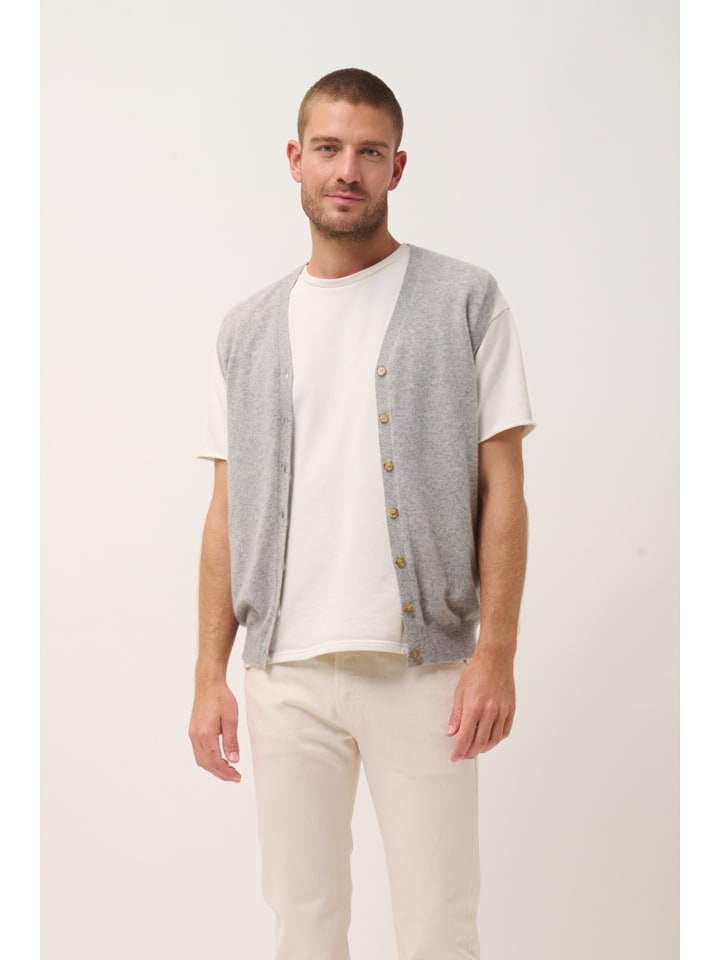 Just Cashmere Kaszmirowa kamizelka "Lana" w kolorze jasnoszarym rozmiar: XXL