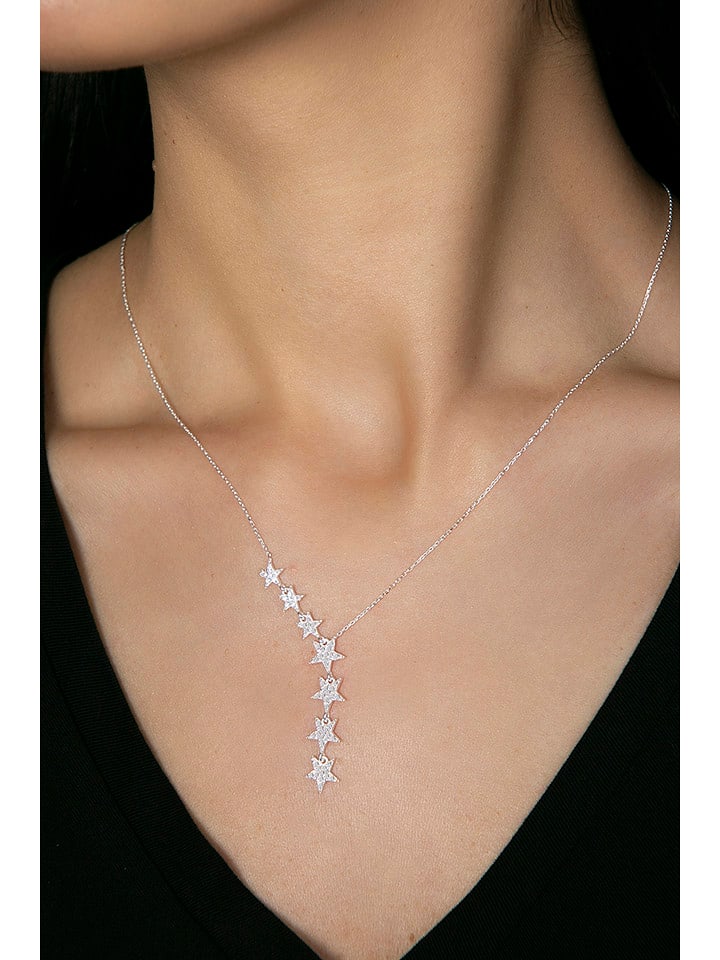 Miu Silver Srebrny naszyjnik z elementem ozdobnym - dł. 42 cm rozmiar: onesize