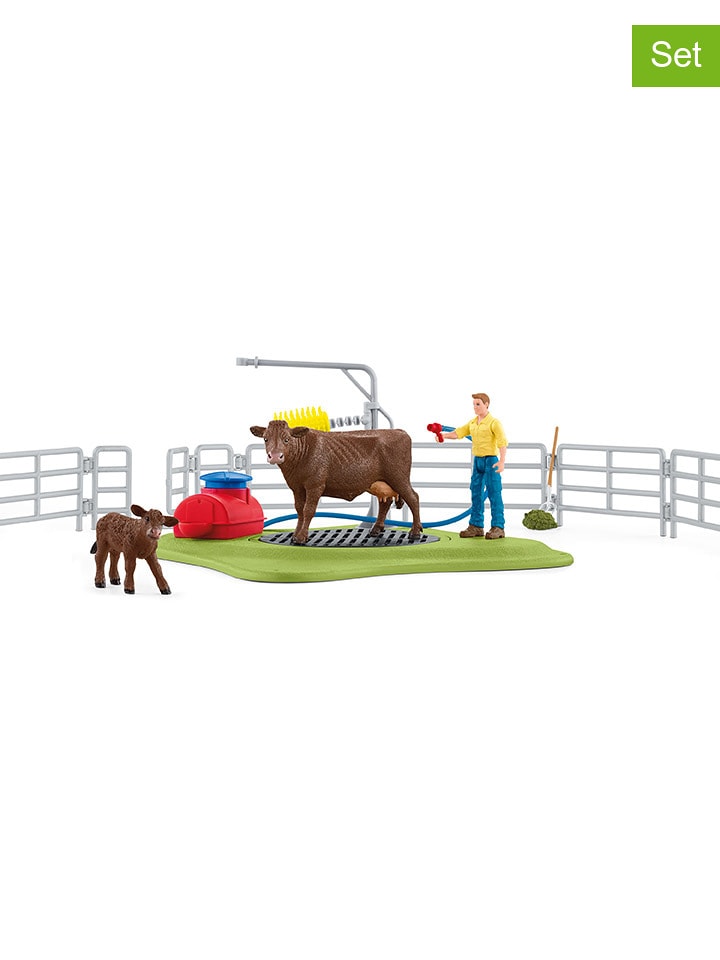 Schleich 25-częściowy zestaw "Happy Cow Wash" do zabawy - 3+ rozmiar: onesize