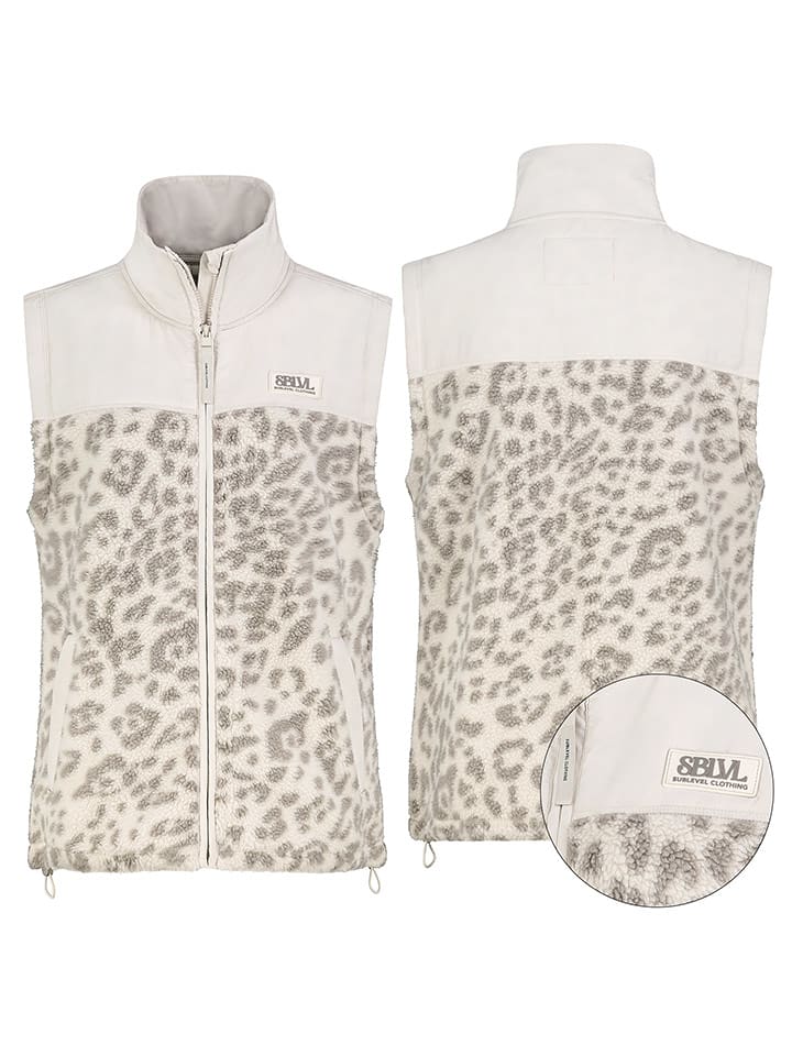 Sublevel Kamizelka polarowa w kolorze szaro-białym rozmiar: M