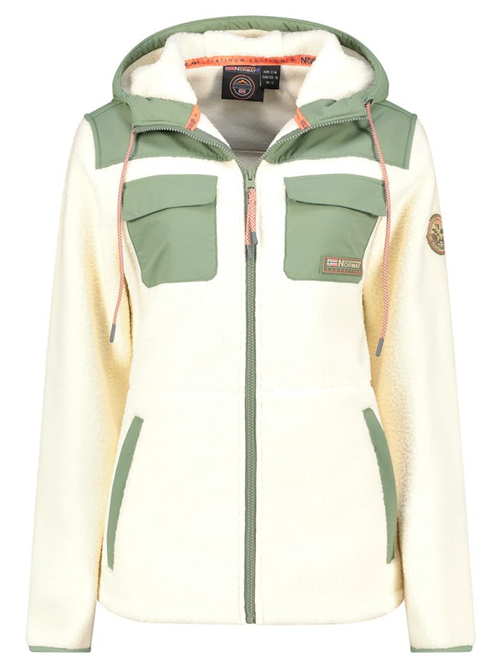 Geographical Norway Kurtka polarowa "Toulouse" w kolorze kremowo-oliwkowym rozmiar: S