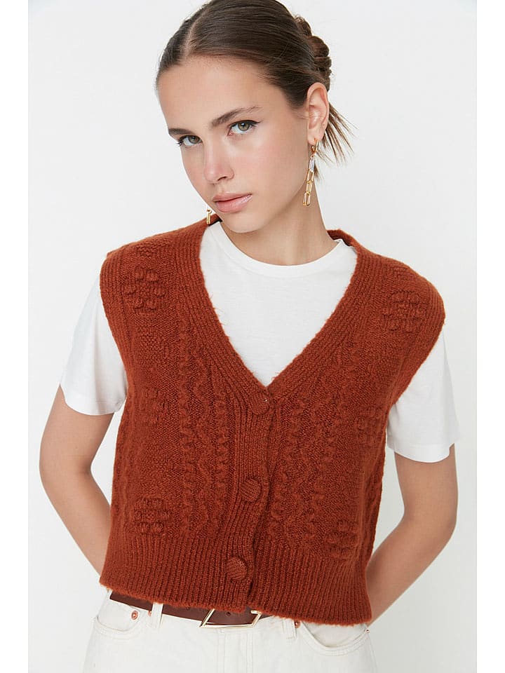 trendyol Kardigan w kolorze jasnobrązowym rozmiar: S