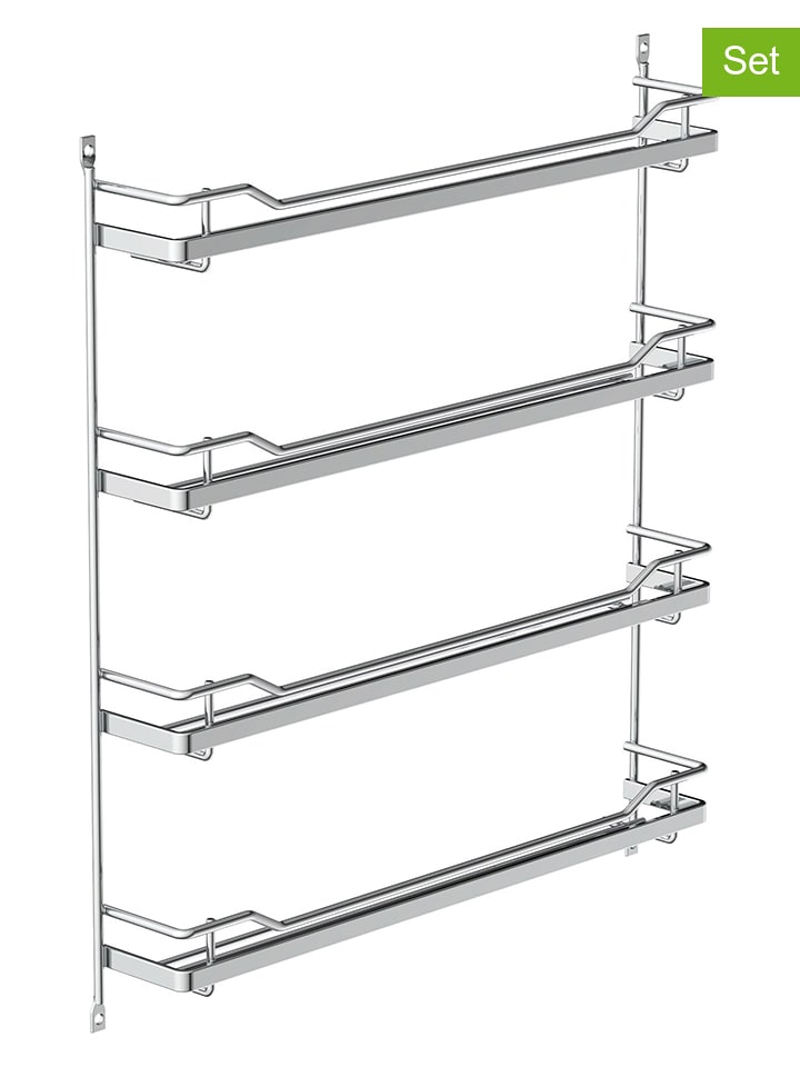 Schütte Regał na przyprawy w kolorze srebrnym z pojemnikami rozmiar: onesize