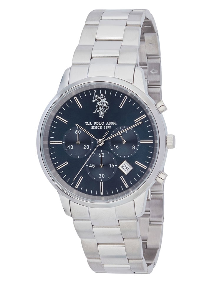 U.S. Polo Assn. Chronograf w kolorze srebrno-granatowym rozmiar: onesize
