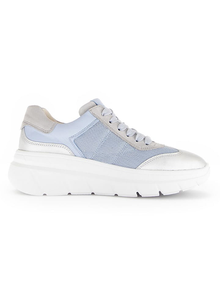 Gabor Skórzane sneakersy w kolorze srebrno-szaro-błękitnym rozmiar: 38,5