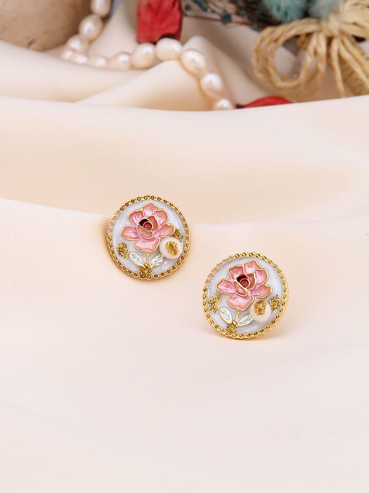 Pierres de Jade Pozłacane kolczyki-wkrętki z perłami rozmiar: onesize