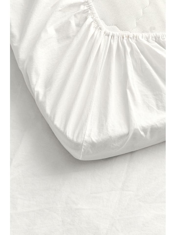 Ellos Home Prześcieradło "Milly" w kolorze białym na gumce rozmiar: 90x200 cm