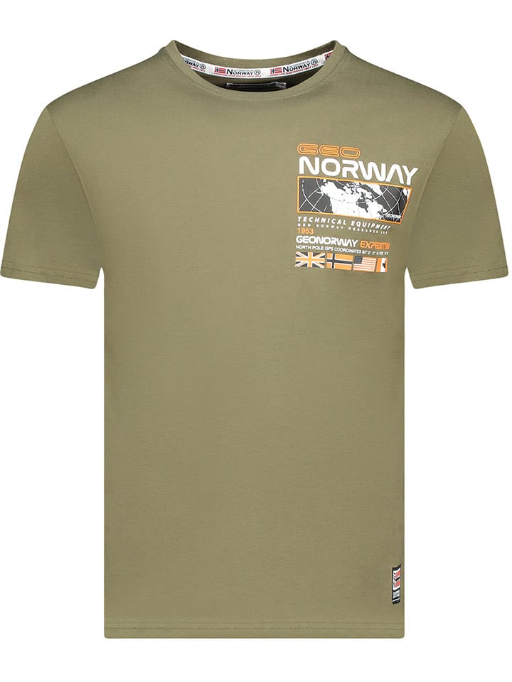 Geographical Norway Koszulka "Jholme" w kolorze khaki rozmiar: M