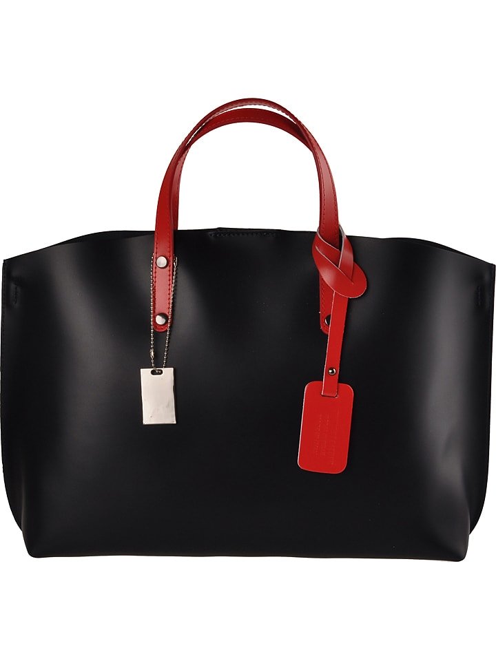 Florence Bags Skórzany shopper bag "Sparta" w kolorze czarnym - 46 x 30 x 8 cm rozmiar: onesize