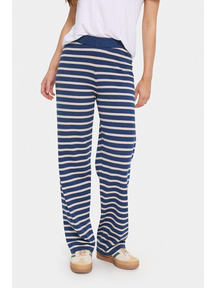 SAINT TROPEZ Spodnie w kolorze niebiesko-białym rozmiar: XXL