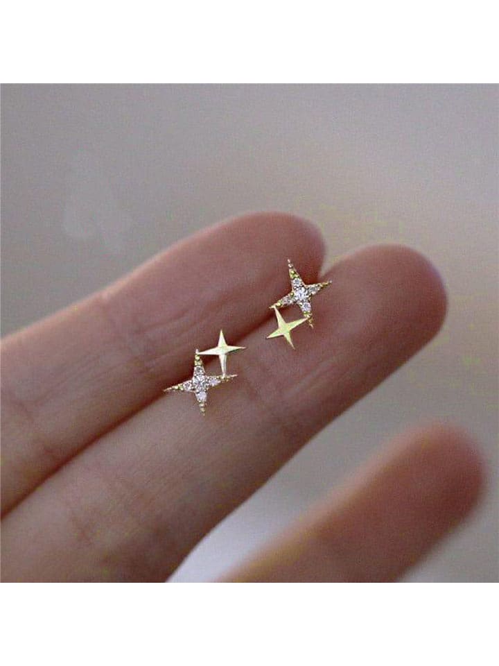 Miu Silver Pozłacane kolczyki-wkrętki z cyrkoniami rozmiar: onesize