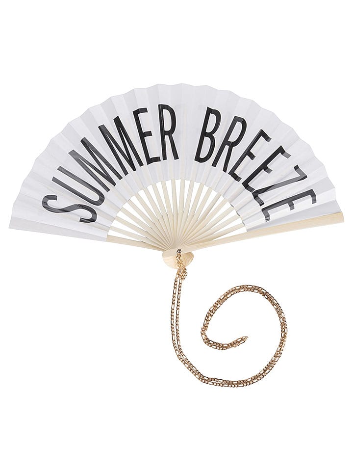 Villa d´Este Wachlarz "Summer Breeze" w kolorze biało-czarnym - 41,5 x 21,4 cm rozmiar: onesize