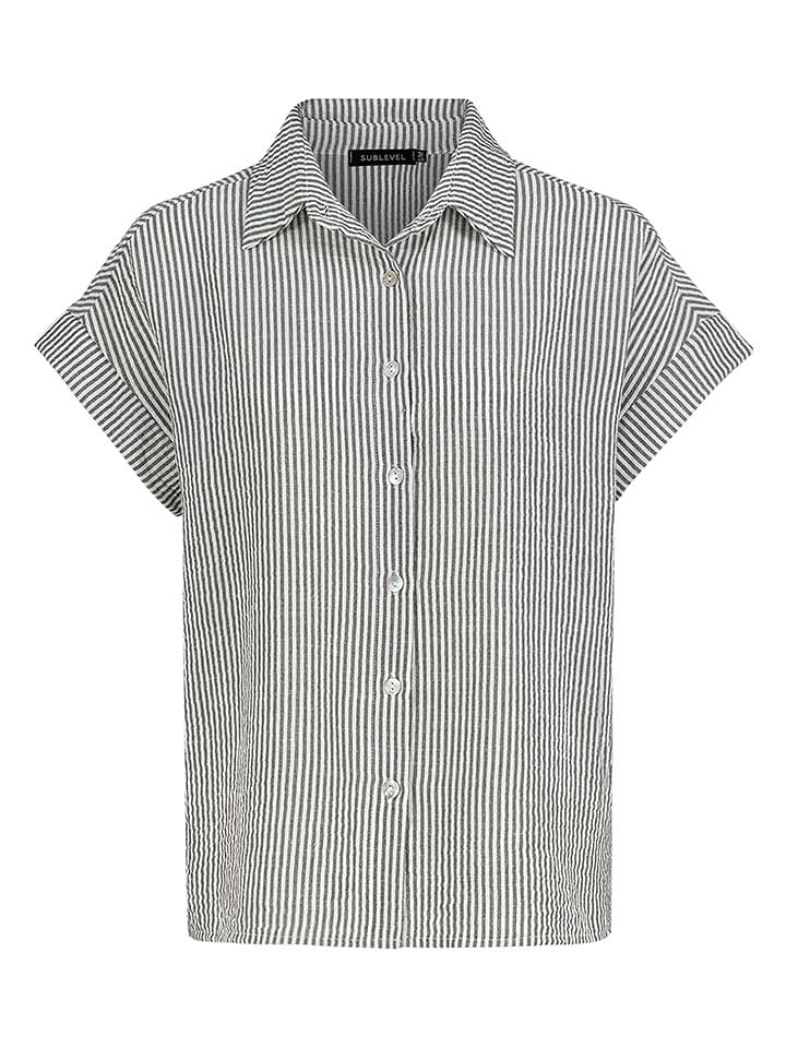 Sublevel Bluzka w kolorze antracytowo-białym rozmiar: M/L