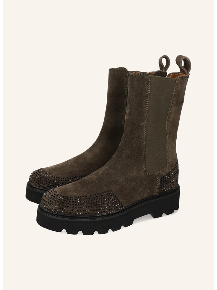 MELVIN & HAMILTON Skórzane botki w kolorze khaki rozmiar: 37