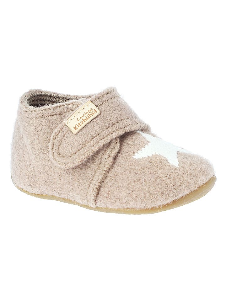 Living Kitzbühel Wełniane kapcie "Star" w kolorze beżowym rozmiar: 23