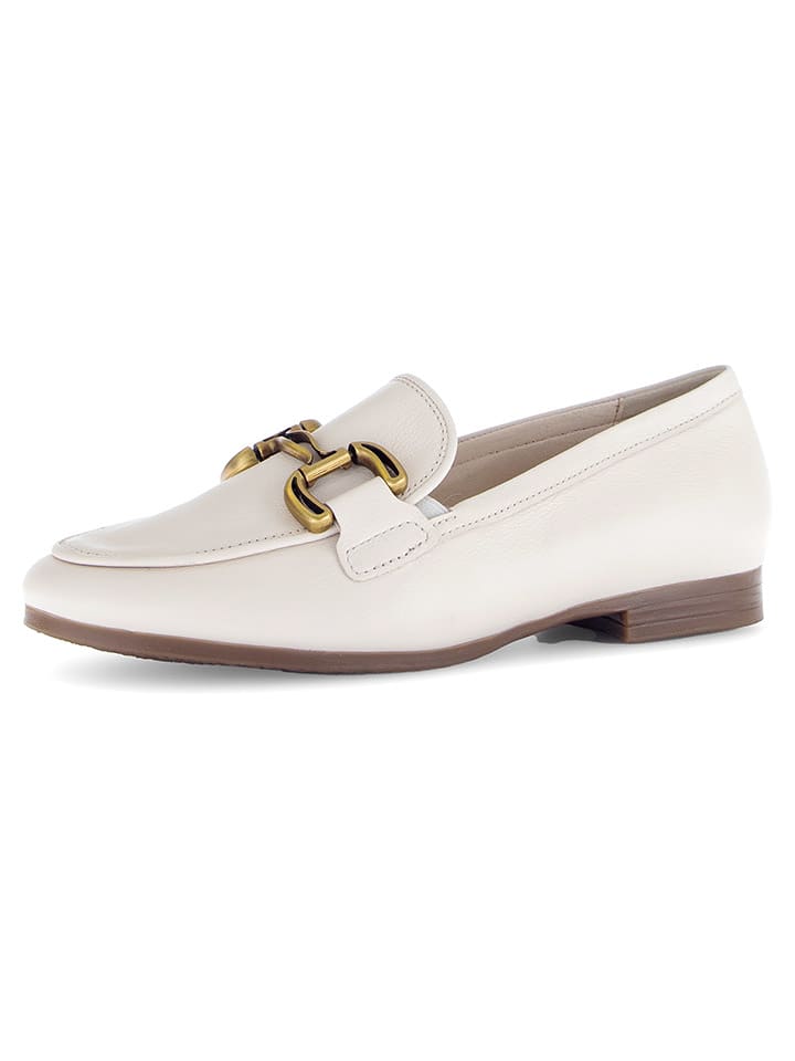 Gabor Skórzane mokasyny w kolorze kremowym rozmiar: 38,5