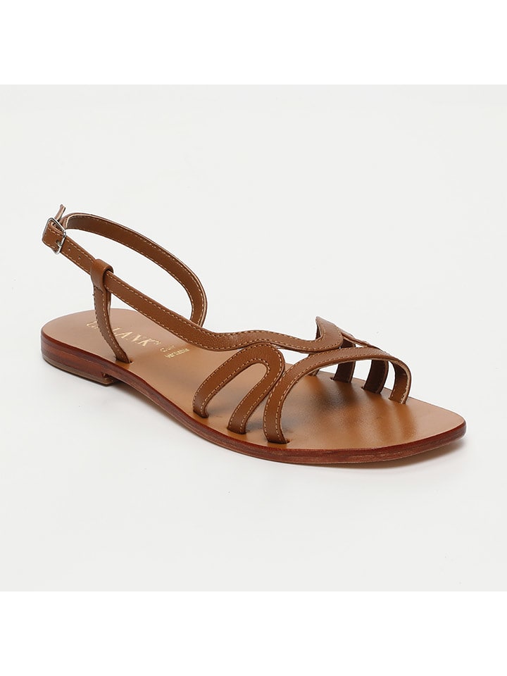 CALANK Skórzane sandały w kolorze jasnobrązowym rozmiar: 36