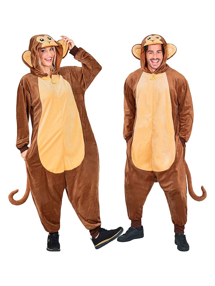 Carnival Party Kombinezon kostiumowy "Monkey" w kolorze brązowo-beżowym rozmiar: XXL