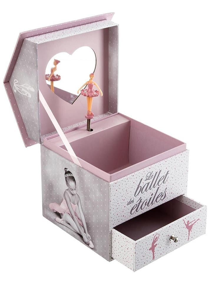 WellHome for Kids Szkatułka w kolorze biało-jasnoróżowym z pozytywką - 14,3 x 16 x 14,2 cm rozmiar: onesize