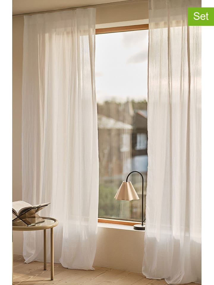 Jotex Zasłony (2 szt.) "Cia" w kolorze białym rozmiar: 220 cm