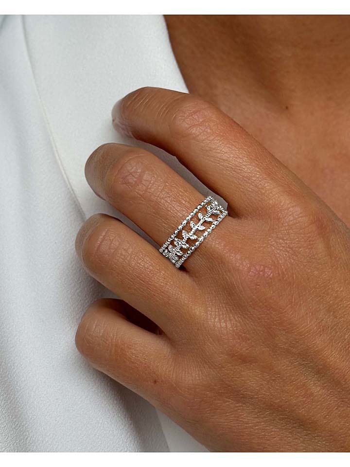 Eclat d'Argent Srebrny pierścionek z cyrkoniami rozmiar: 60