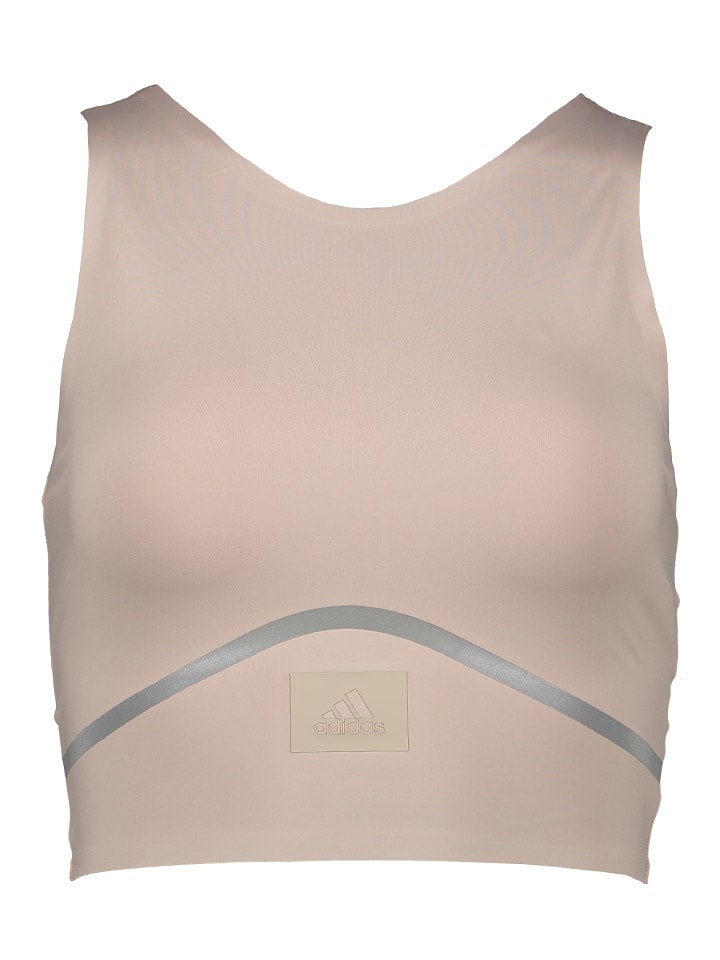 adidas Top sportowy w kolorze beżowym rozmiar: M