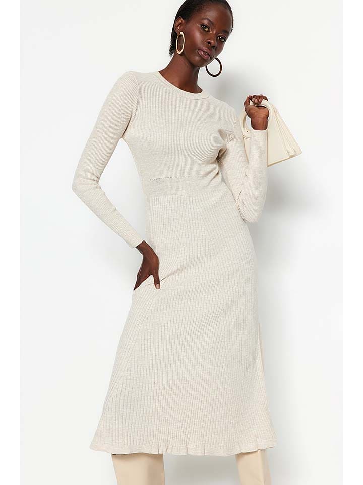 trendyol Sukienka w kolorze kremowym rozmiar: S