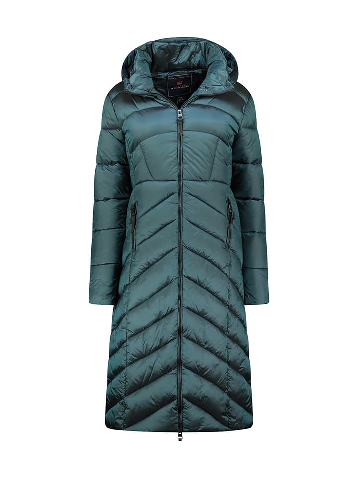 Geographical Norway Płaszcz zimowy "Blanche" w kolorze ciemnozielonym rozmiar: L