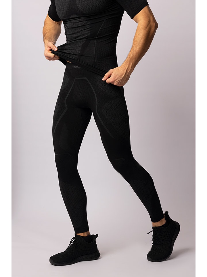 Spaio Legginsy termiczne "Adrenaline" w kolorze czarno-szarym rozmiar: XXL