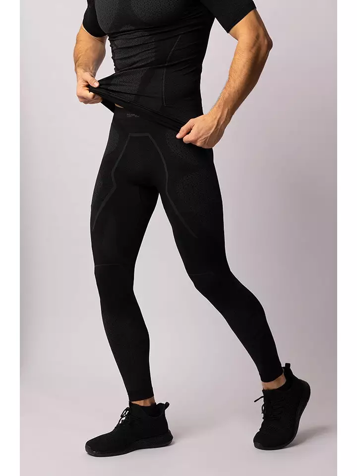 Spaio Legginsy termiczne "Adrenaline" w kolorze czarno-szarym rozmiar: XXL