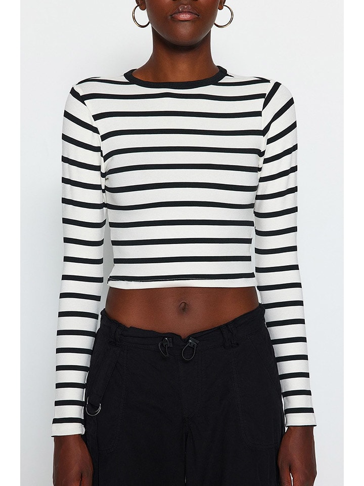 trendyol Koszulka w kolorze czarno-białym rozmiar: S