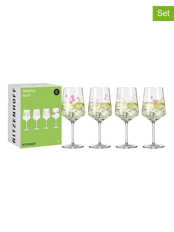 RITZENHOFF Kieliszki (4 szt.) w kolorze zielonym do koktajli - 544 ml rozmiar: onesize