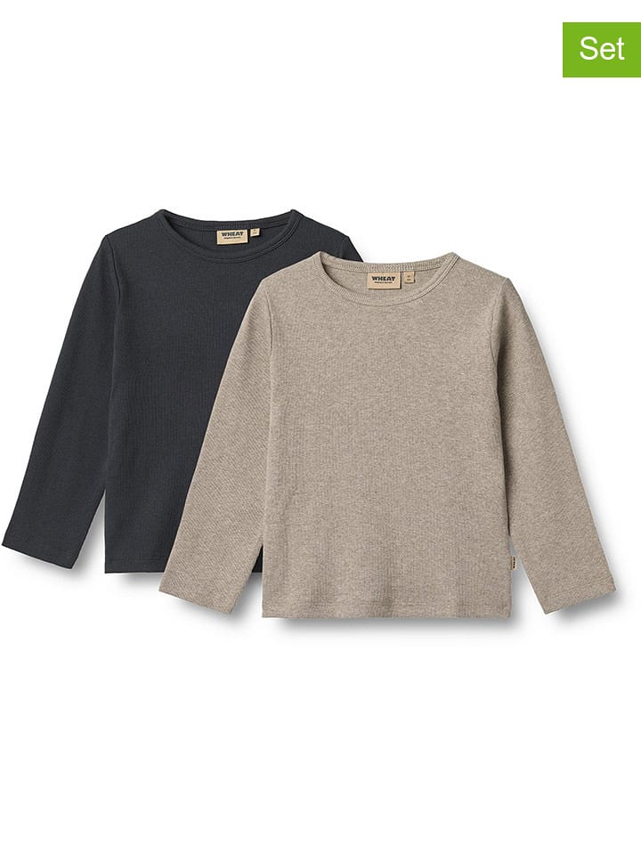 Wheat Koszulki (2 szt.) "Milo" w kolorze brązowo-szaro-granatowym rozmiar: 104