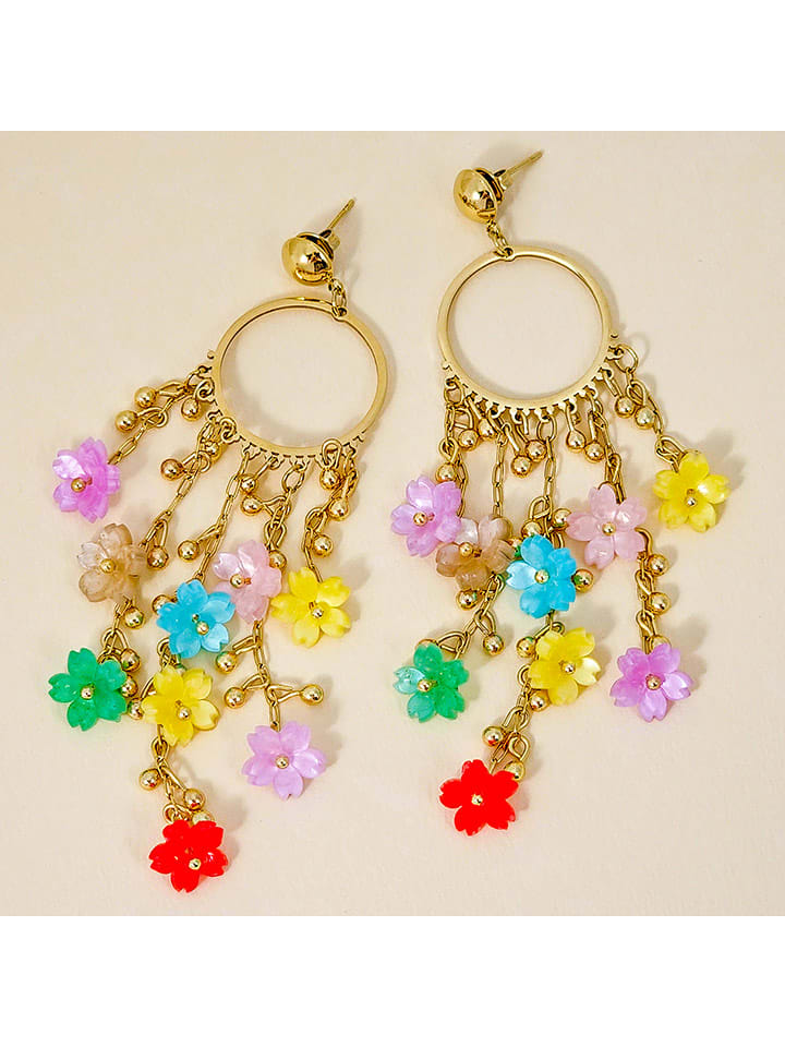 LA CHIQUITA Pozłacane kolczyki-wkrętki "Summer of Love Steel" rozmiar: onesize