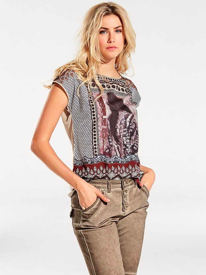 Heine Koszulka w kolorze beżowo-brązowym rozmiar: 40