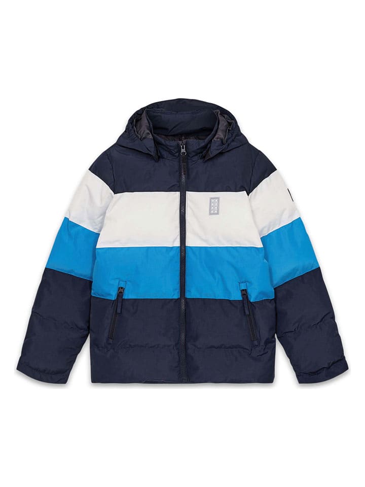 LEGO Kurtka pikowana "Jipe" w kolorze granatowo-niebiesko-białym rozmiar: 122