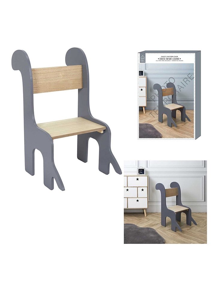 The Home Deco Kids Krzesło dziecięce w kolorze szarym - 41 x 60 x 33 cm rozmiar: onesize