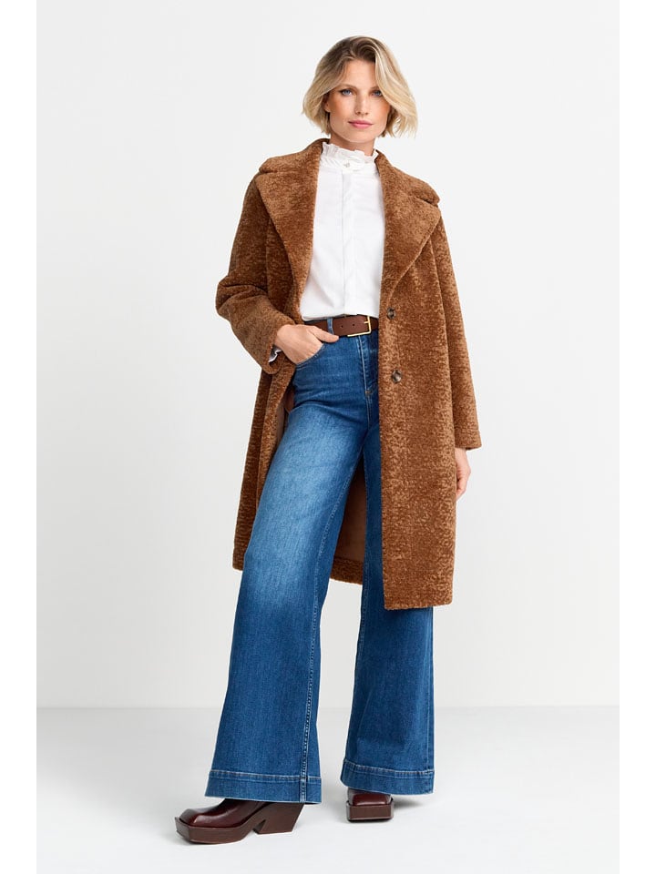 Rich&Royal Płaszcz pluszowy w kolorze karmelowym rozmiar: 36