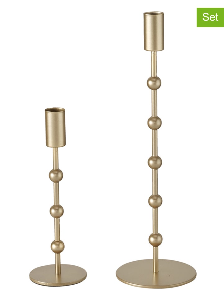 Boltze Świeczniki (2 szt.) "Kimberly" w kolorze złotym rozmiar: onesize